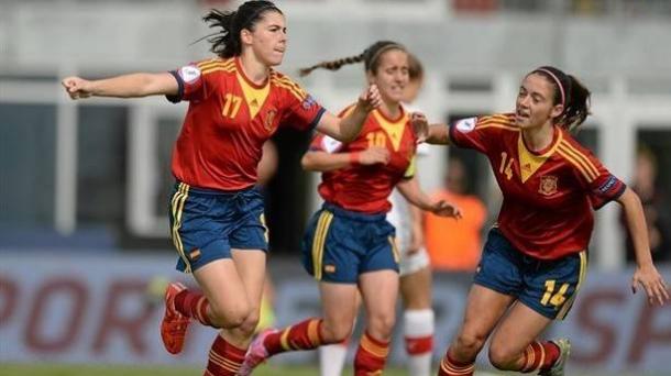Lucía García, autora de un hat-trick en el último 4-0. | Foto: UEFA.