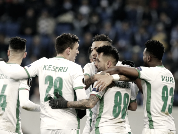 Los jugadores del Ludogorets celebran el gol anotado frente al Hoffenheim / Fuente: Ludogorets