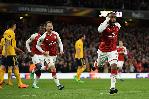 Lacazette abriu o placar para o Arsenal (Foto: Mike Hewitt/Getty Images)