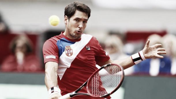 Lajovic had no answer to Edmund's power from the back of the court (Picture from Eurosport)