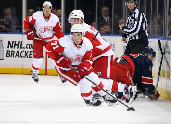 Speedy rookie Dylan Larkin will look to add a pop in the already established Detroit group of forward. | Photo: Getty Images