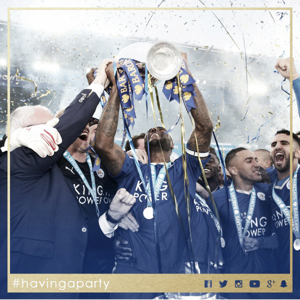 Leicester City campeón de la Premier League 2015/16.