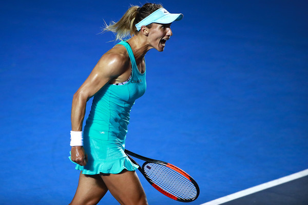 Lesia Tsurenko was fired up during the closing stages of the encounter | Photo: Hector Vivas/Getty Images South America