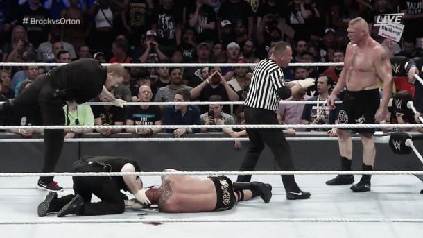 Orton was left in a pool of his own blood by Lesnar at SummerSlam (image: foxsports.com)