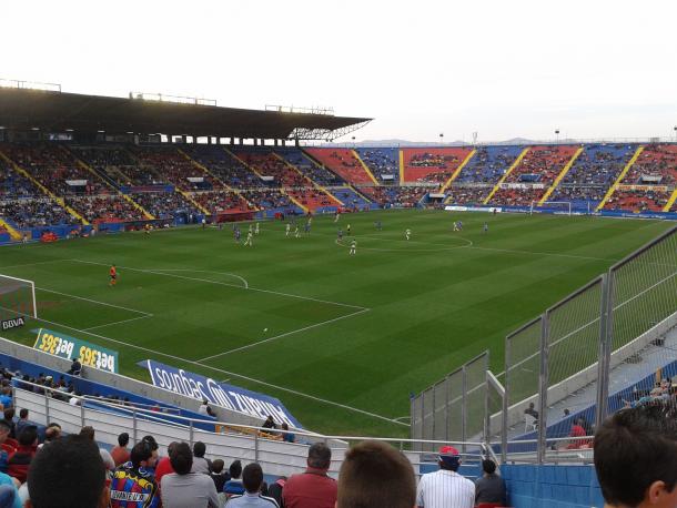 Aspecto del Ciutat de Valencia en la disputa de un Levante-Getafe de Liga BBVA (Foto: Macastre)