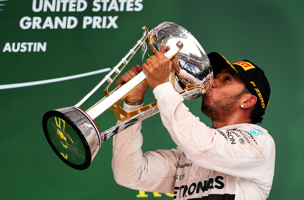 Lewis Hamilton celebra su tercer mundial en el Gran Premio de Estados Unidos de 2015 | Fuente: Getty Images North America