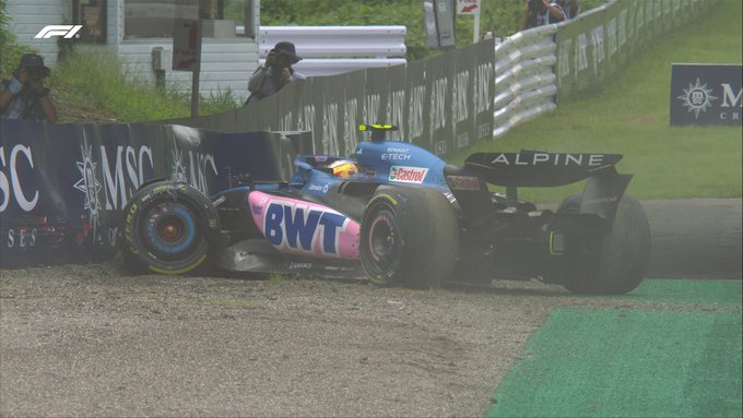 Gasly provoca el final de los libres 2. / Fuente: Twitter @F1