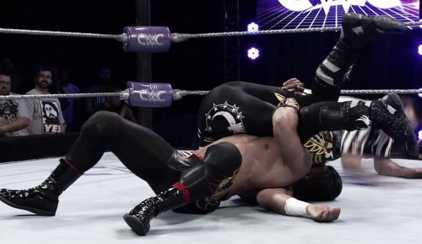 Lince Dorado gave it his all to see off Mustafa Ali (image: WWE network)