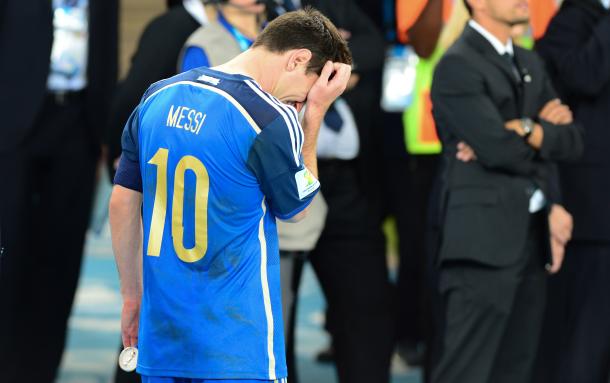 Messi llorando tras perder la final del Mundial frente a Alemania | Foto: AFA
