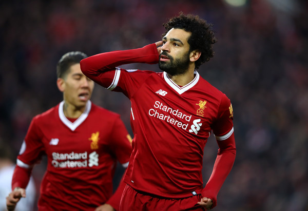 Salah celebra uno de sus dos goles al Tottenham. Foto: Getty Images