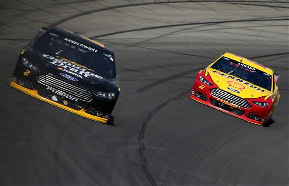 Keselowski and Logano battle for position. (Sean Gardner/Getty Images)