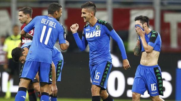 Pellegrini esulta dopo il gol al Milan. Fonte foto: gazzetta.it