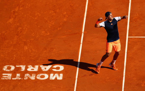 Pouille leaps for joy after a hard-fought victory (Photo: Clive Brunskill/Getty Images Europe)