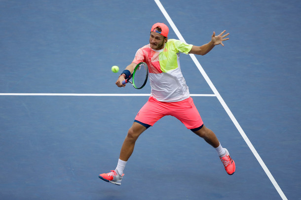Lucas Pouille at the US Open (Photo by Andy Lyons/Getty Images)