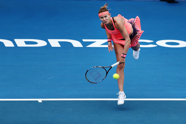 Lucie Safarova in action during her first match of the year, defeating Denisa Allertova 6-1, 6-2 | Photo: Anthony Au-Yeung/Getty Images AsiaPac