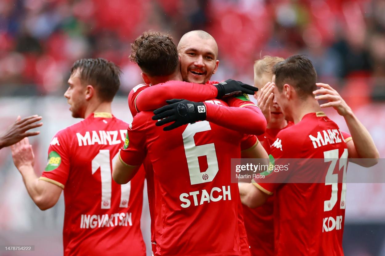 Ludovic Ajorque scored in Mainz's 3-0 win away to RB Leipzig last weekend PHOTO CREDIT: Martin Rose