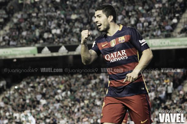 Luis Suárez celebra uno de sus goles | Foto: VAVEL