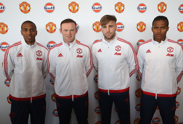 Luke Shaw among others at a Gulf Oil promotion event for Manchester United | Photo: John Peters/Manchester United