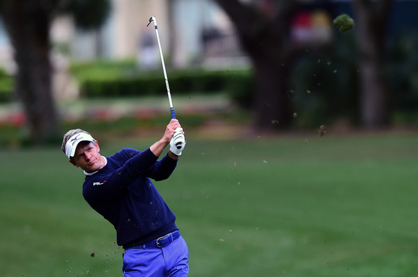 Luke Donald hits an approach shot. Photo: Jared Tilton/Getty Images
