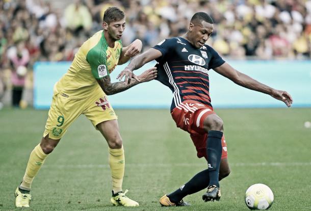 último partido del Lyon jugado frente al Nantes. Foto: twitter.com/OL