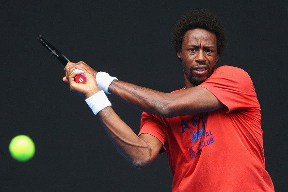 Gael Monfils practicing in Melbourne ahead of the Australian Open, which takes place next week (Getty/Michael Dodge)