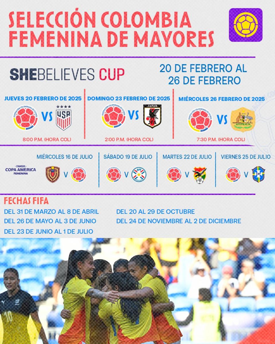 Calendario de la Selección Colombia Femenina 2025 - VAVEL Colombia