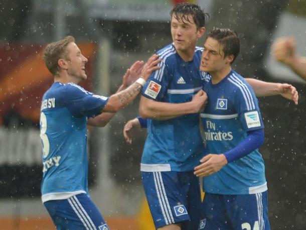 Gregoritsch celebrates his equaliser. | Image source: kicker - Getty Images