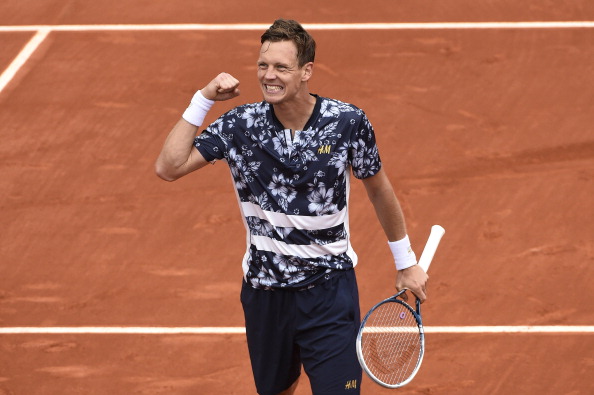 Tomas Berdych lies in waiting for Djokovic (Source: MIGUEL MEDINA/AFP/Getty Images) 