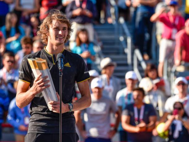 Alexander Zverev after winning the Rogers Cup yesterday (Getty/Minas Panagiotakis)