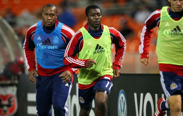 Michael Lahoud (center) during his time with Chivas USA | Ned Dishman - Getty Images