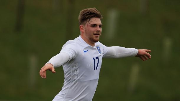 Mackenzie Heaney in action for England's youth setup | Photo: nufc.co.uk