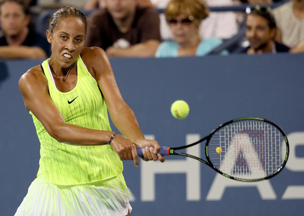 Madison Keys hits a backhand during her second-round match against Kayla Day at the 2016 U.S. Open. | Photo: Michael Reaves/Getty Images North America