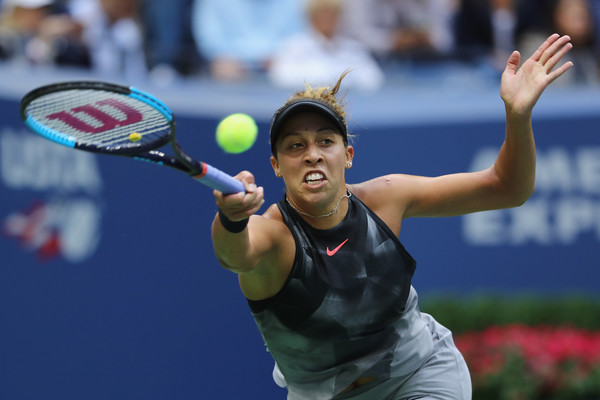 Madison Keys in action during the US Open final | Photo: Elsa/Getty Images North America