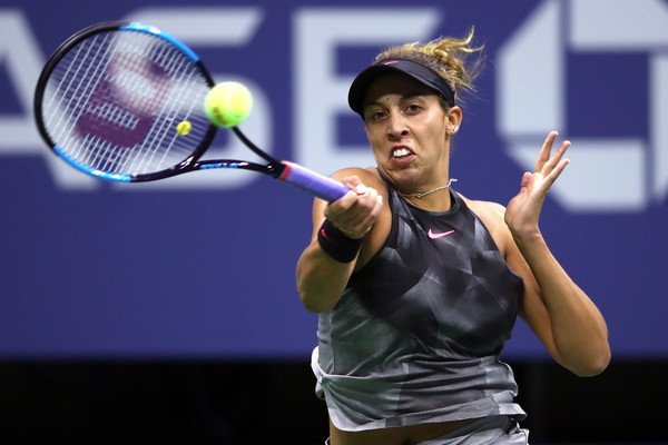 Madison Keys in action during her first US Open semifinal | Photo: Matthew Stockman/Getty Images North America