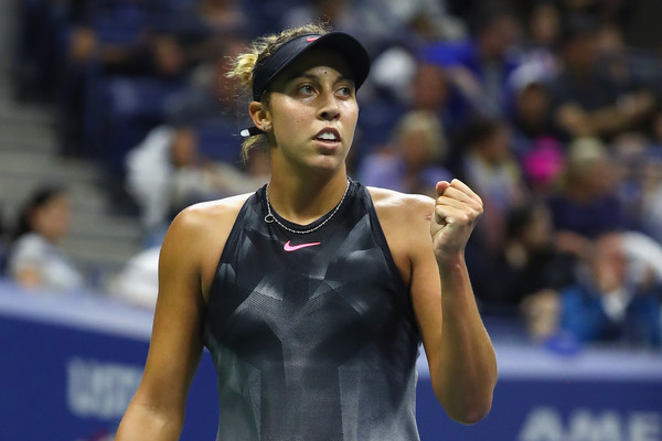 Madison Keys celebrates winning a point | Photo: Al Bello/Getty Images North America