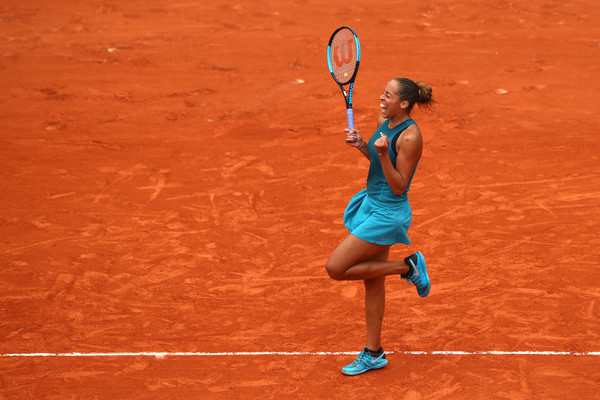 Madison Keys celebrates making the French Open semifinals a month ago. Can she make it four Major quarterfinal appearances in a row? | Photo: Cameron Spencer/Getty Images Europe