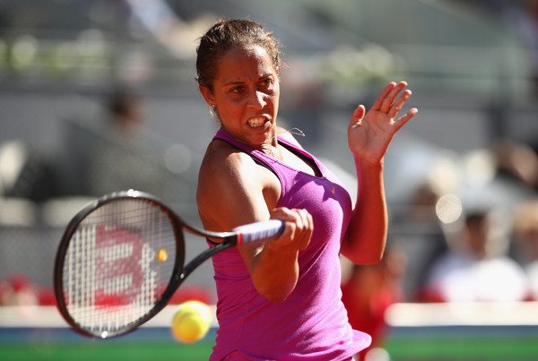 Madison Keys in action at the Mutua Madrid Open, where she fell in the opening round | Photo: Julian Finney/Getty Images Europe