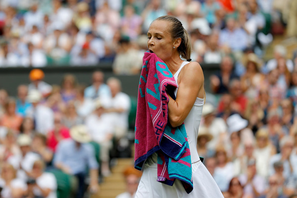 Magdalena Rybarikova looks on in disappointment after her substandard performance | Photo: Pool/Getty Images Europe