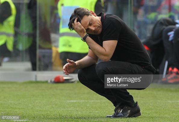 Montella desesperado con la mala racha final de su equipo | Foto: Getty Images