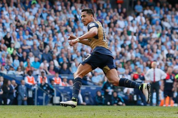 Alexis celebrates his equaliser. | Image source: Sky Sports