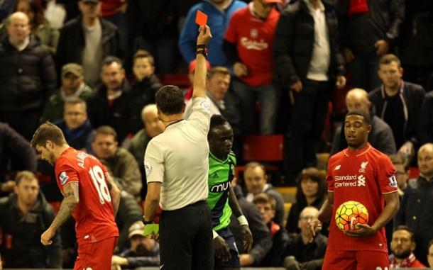 It is not the first time Mane has seen red this season. | Photo: The Telegraph