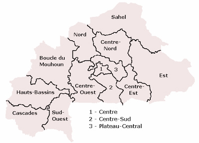 Mapa de Burkina Faso. Fuente: Wikicomons