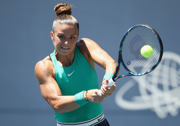 Maria Sakkari in action at the Mubadala Silicon Valley Classic | Photo: Ezra Shaw/Getty Images North America