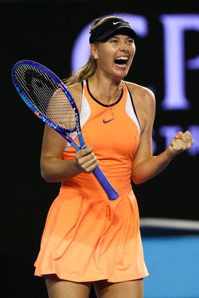 Maria Sharapova celebrates after winning her fourth round match against Belinda Bencic on day seven of the 2016 Australian Open. | Photo courtesy: Cameron Spencer/Getty Images AsiaPac