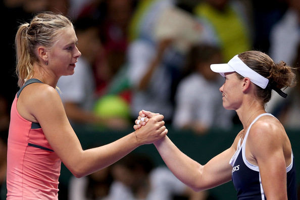 Maria Sharapova and Samantha Stosur exchange a handshake after their match in Istanbul | Photo: Matthew Stockman/Getty Images Europe