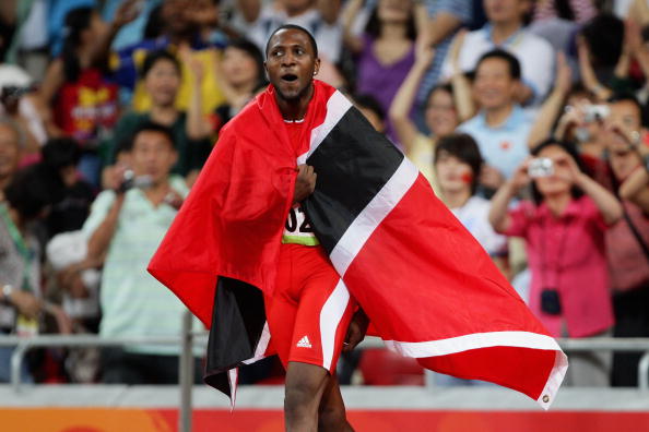 Richard Thompson, pictured celebrating his 100m silver, could get a relay gold (Getty/Mark Dadswell)