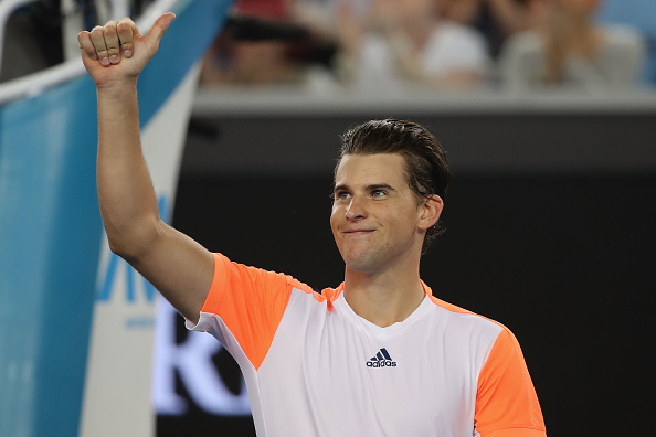 Dominic Thiem celebrates after his second round win over Jordan Thompson (Getty/Mark Kolbe)