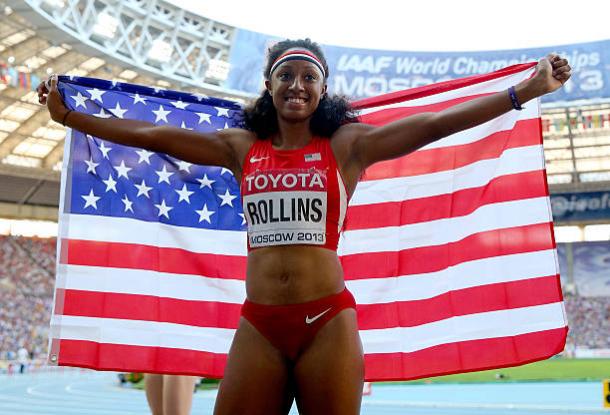 Brianna Rollins after winning her first major title at the World Championships in Moscow in 2013 (Getty/Mark Kolbe)