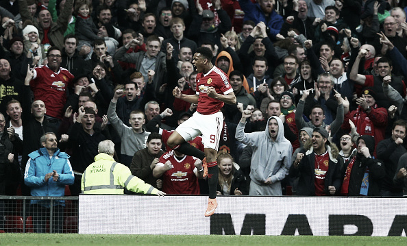 Martial celebrates his late goal | Photo: Clive Brunskill/Getty Images Sport