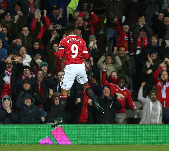 Anthony Martial celebrates his stunning finish to make it 2-0 | Photo: Matthew Peters/Manchester United